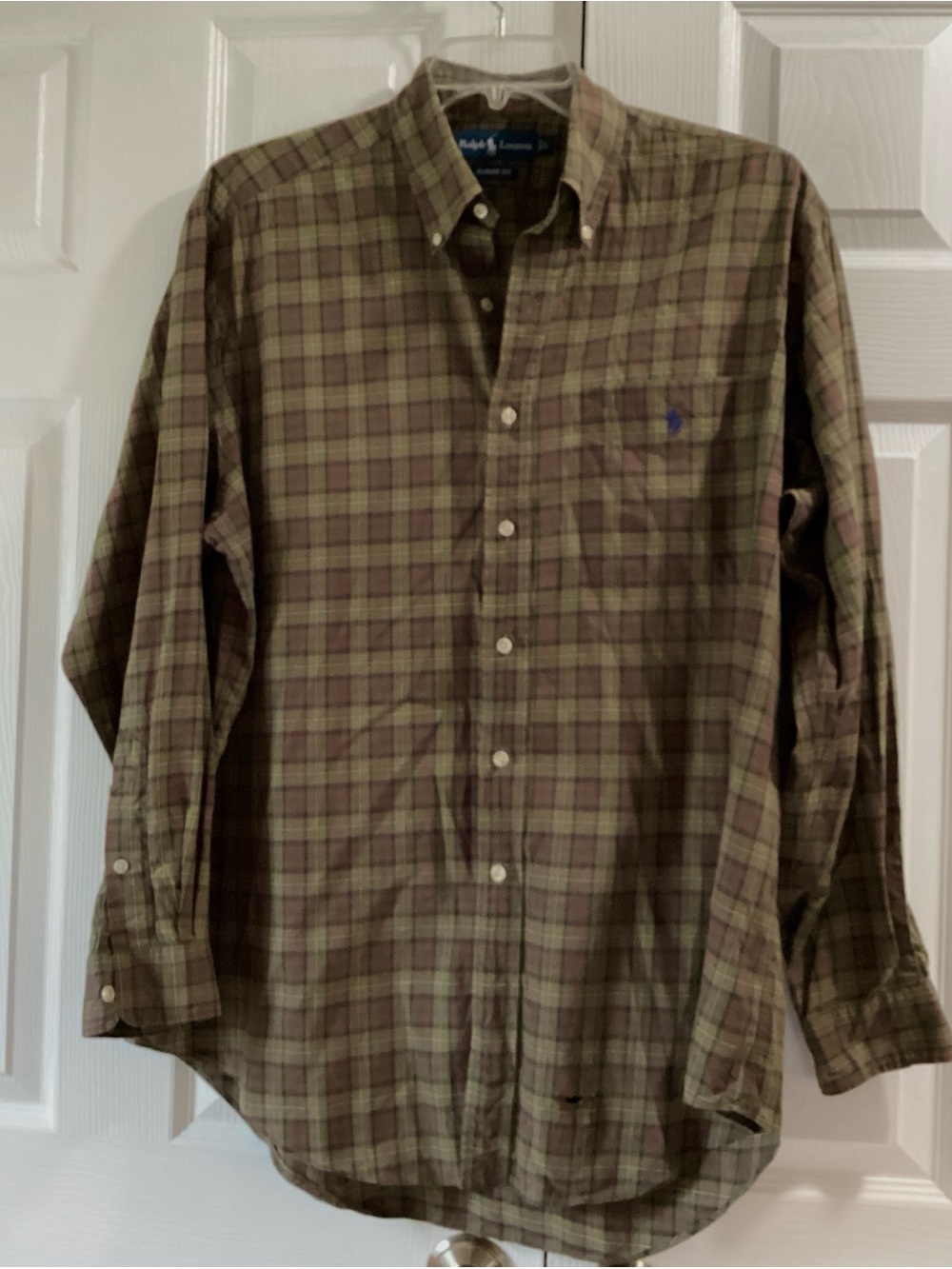 Polo by Ralph Lauren Olive and Brown Plaid Button-Down Shirt
